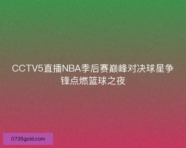 CCTV5直播NBA季后赛巅峰对决球星争锋点燃篮球之夜