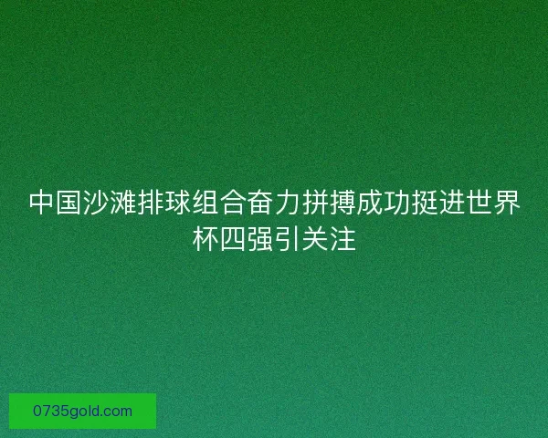 中国沙滩排球组合奋力拼搏成功挺进世界杯四强引关注
